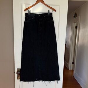 Agolde Black Denim Maxi Skirt size 26